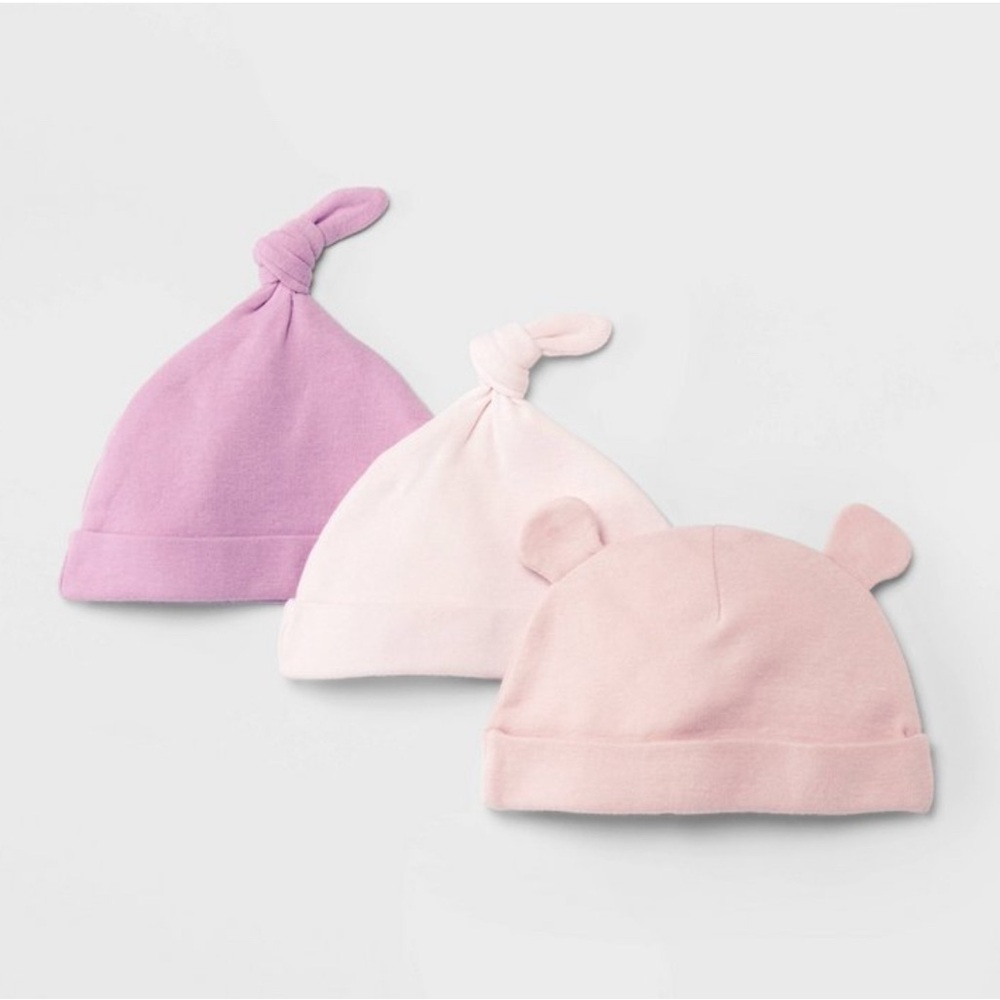 Cloud Island 3pack Baby Girls Cotton Hats